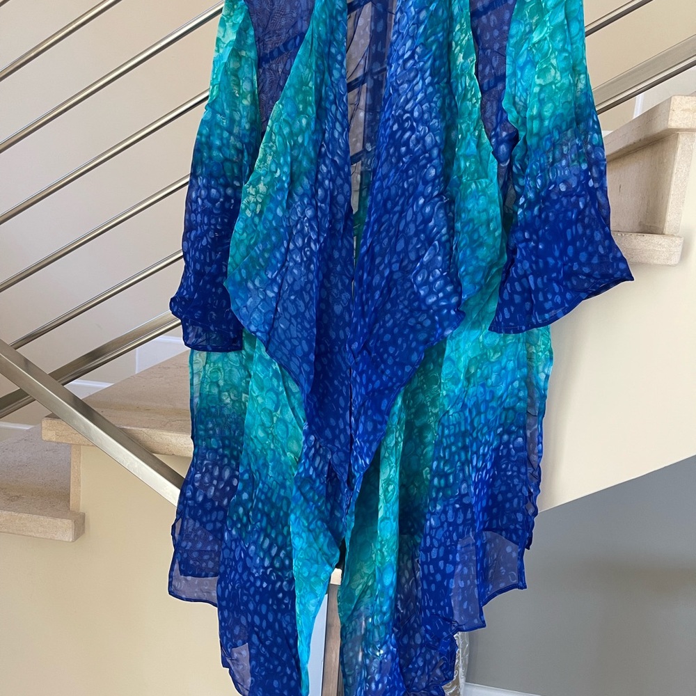 VINTAGE GOTTEX TURQUOISE swim coverup 💝HP - Picture 4 of 10